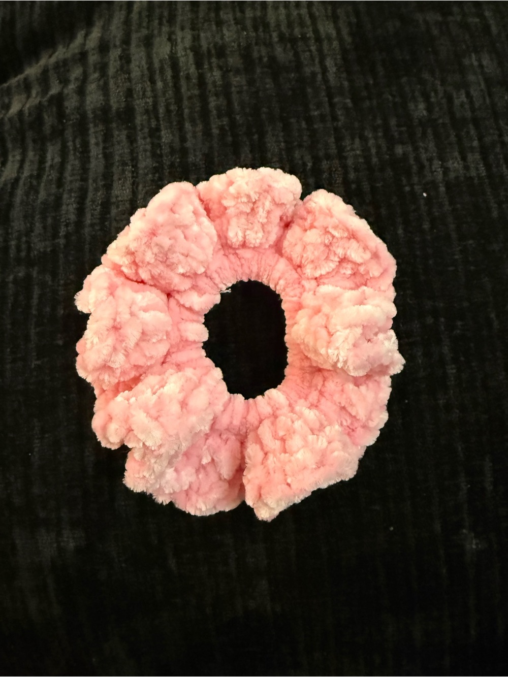 Soft Pink Plush Scrunchie